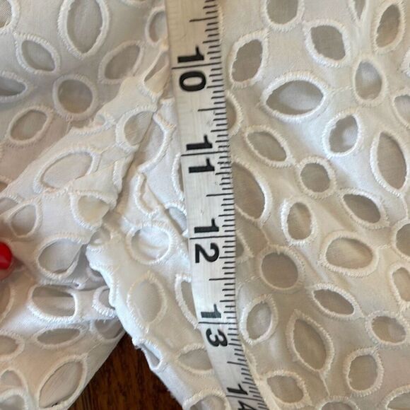 J.Crew White Eyelet wide leg tie waist pant 2 - Picture 4 of 8